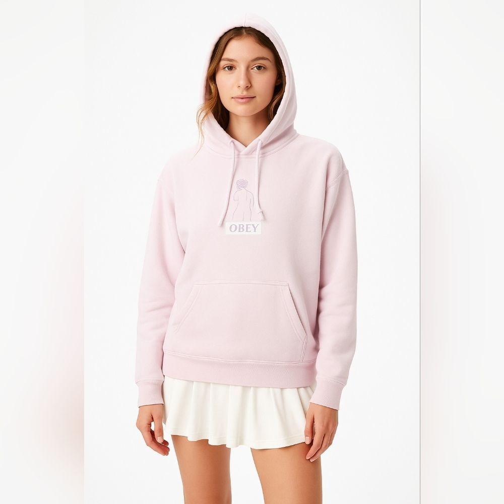 Obey Purple Outline Graphic Hoodie L Artsy Soft Norm Romanticized Sports Progres